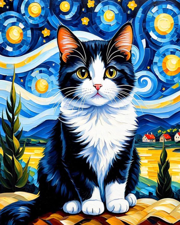 Diamond Painting| Black and White cat